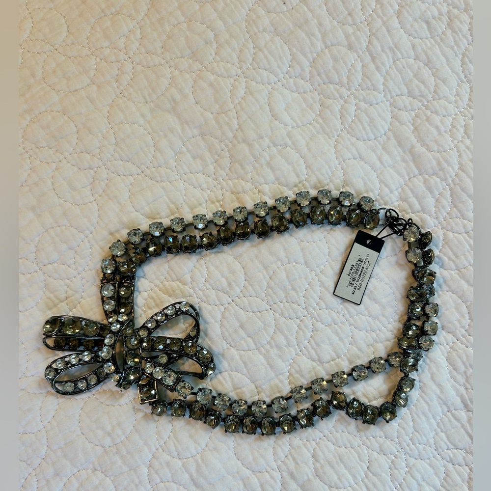 BCBG Crystal Bow Necklace